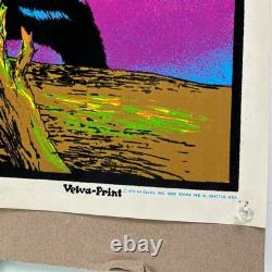 Black panther vintage blacklight poster 1973 pro arts velvet flocked 28 X 20