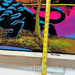 Black panther vintage blacklight poster 1973 pro arts velvet flocked 28 X 20