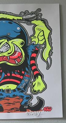 Blacklight Dirty Donny Motorcycle Print Poster Ed Roth /100 Rat Fink 11.5x30