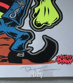 Blacklight Dirty Donny Motorcycle Print Poster Ed Roth /100 Rat Fink 11.5x30