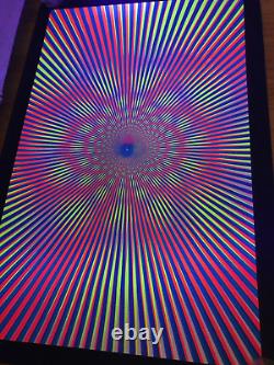 Blacklight Poster 1970 Salvatore Bovoso Gemini Rising Psychedelic 35.5x23.5