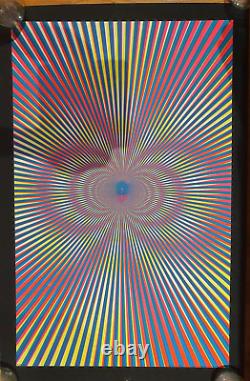 Blacklight Poster 1970 Salvatore Bovoso Gemini Rising Psychedelic 35.5x23.5