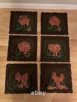 Blacklight Poster Vintage STONED AGIN lacquered 6 panel R. Crumb RARE head shop