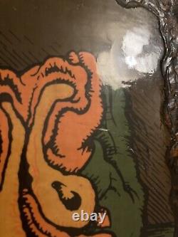 Blacklight Poster Vintage STONED AGIN lacquered 6 panel R. Crumb RARE head shop