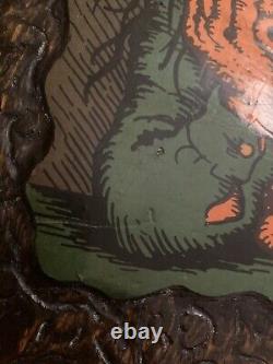 Blacklight Poster Vintage STONED AGIN lacquered 6 panel R. Crumb RARE head shop