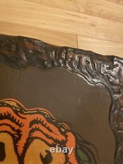 Blacklight Poster Vintage STONED AGIN lacquered 6 panel R. Crumb RARE head shop