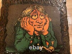 Blacklight Poster Vintage STONED AGIN lacquered 6 panel R. Crumb RARE head shop