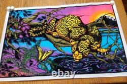 Blacklight Velvet Poster Funky Enterprises 1978 RARE Jaguar #133 Tree Pond 23x36