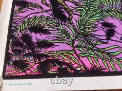Blacklight Velvet Poster Funky Enterprises 1978 RARE Jaguar #133 Tree Pond 23x36