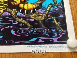 Blacklight Velvet Poster Funky Enterprises 1978 RARE Jaguar #133 Tree Pond 23x36