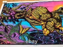 Blacklight Velvet Poster Funky Enterprises 1978 RARE Jaguar #133 Tree Pond 23x36