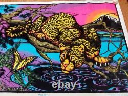 Blacklight Velvet Poster Funky Enterprises 1978 RARE Jaguar #133 Tree Pond 23x36