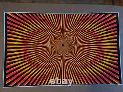 Blacklight poster vintage original circles mandala trippy day glow orange