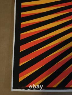Blacklight poster vintage original circles mandala trippy day glow orange