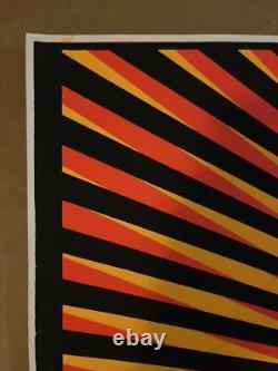 Blacklight poster vintage original circles mandala trippy day glow orange