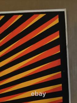 Blacklight poster vintage original circles mandala trippy day glow orange