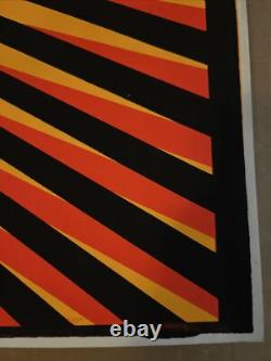 Blacklight poster vintage original circles mandala trippy day glow orange