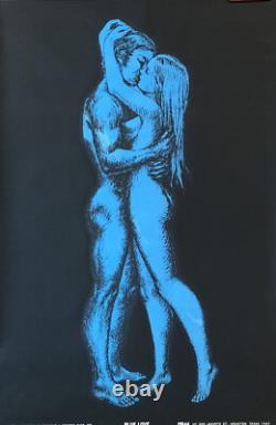 Blue Love 1969 Vintage Original Blacklight Poster 21x33 Houston Blacklight
