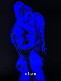Blue Love 1969 Vintage Original Blacklight Poster 21x33 Houston Blacklight