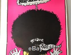 Boo Vintage Blacklight Poster Dunham & Deatherage Psychedelic Man Afro Pin-up