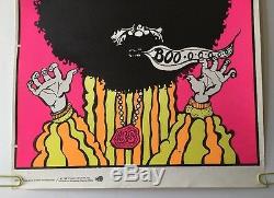 Boo Vintage Blacklight Poster Dunham & Deatherage Psychedelic Man Afro Pin-up