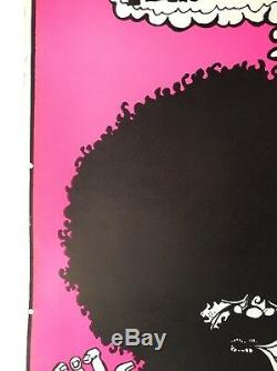 Boo Vintage Blacklight Poster Dunham & Deatherage Psychedelic Man Afro Pin-up