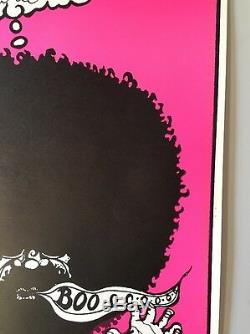 Boo Vintage Blacklight Poster Dunham & Deatherage Psychedelic Man Afro Pin-up