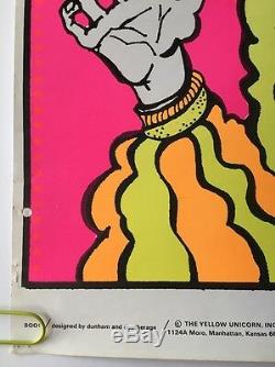 Boo Vintage Blacklight Poster Dunham & Deatherage Psychedelic Man Afro Pin-up