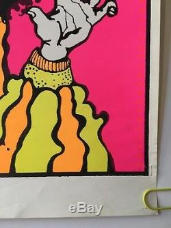 Boo Vintage Blacklight Poster Dunham & Deatherage Psychedelic Man Afro Pin-up