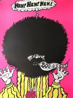 Boo Vintage Blacklight Poster Dunham & Deatherage Psychedelic Man Afro Pin-up