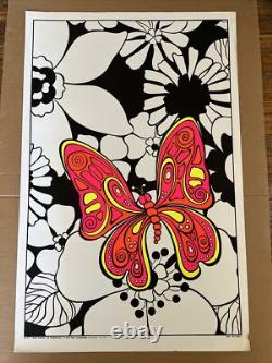 Butterfly vintage blacklight poster day glow artko studios original butterflies