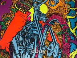 CAPTAIN AMERICA VINTAGE 1970 BLACKLIGHT HEADSHOP BIKER POSTER By JOE ROBERTS JR