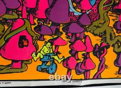 CAPTAIN AMERICA VINTAGE 1970 BLACKLIGHT HEADSHOP BIKER POSTER By JOE ROBERTS JR