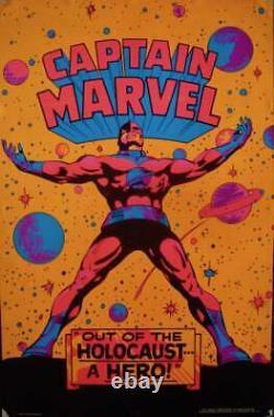 CAPTAIN MARVEL A HERO MARVEL THIRD EYE Black light poster TE4004 GENE COLAN