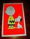 Charlie Brown & Snoopy Vintage 1960's Silk Screen Poster Black Light Peanuts