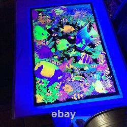 COLLECTION OF 22 Black Light Posters Flocked, 24 x 36 with new frames FREE SHIP