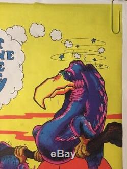 Can't Believe I Ate The While Thing Original Vintage Blacklight Poster Vultures