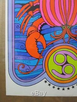 Cancer 69 Vintage Black Light Poster 1969 zodiac sign Horoscope In#G3700
