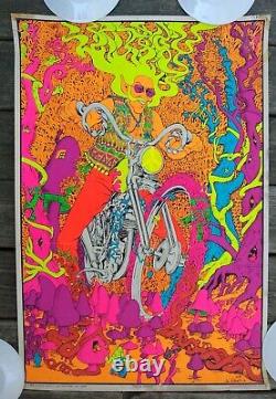 Captain America Acid Rider Psychedelic Blacklight Poster 1970 Vintage Original