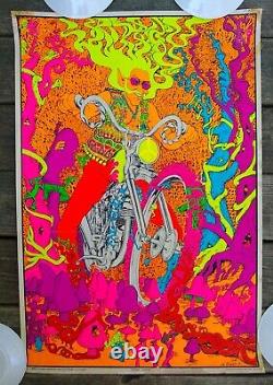 Captain America Acid Rider Psychedelic Blacklight Poster 1970 Vintage Original