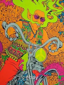 Captain America Acid Rider Psychedelic Blacklight Poster 1970 Vintage Original