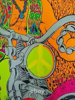 Captain America Acid Rider Psychedelic Blacklight Poster 1970 Vintage Original