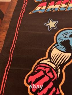 Captain America BLACKLIGHT POSTER 32 Rare NOS Vtg 70s Flocked John Romita 1975