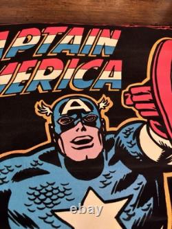 Captain America BLACKLIGHT POSTER 32 Rare NOS Vtg 70s Flocked John Romita 1975