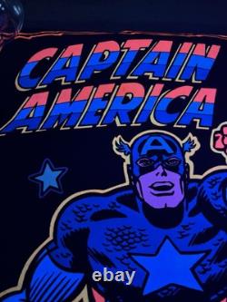 Captain America BLACKLIGHT POSTER 32 Rare NOS Vtg 70s Flocked John Romita 1975