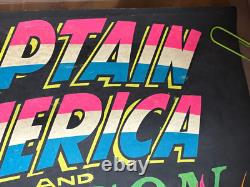 Captain America Marvel Comics Vintage 1971 Blacklight Poster The Third Eye #4015