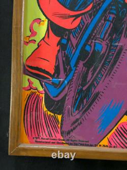 Captain America Vintage Framed Black Light Poster 1971