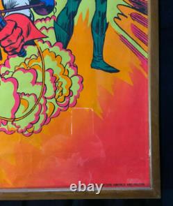 Captain America Vintage Framed Black Light Poster 1971