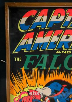 Captain America Vintage Framed Black Light Poster 1971