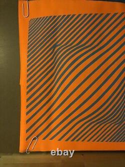 Caution Orange Hazard Vintage Blacklight Poster Original Psychedelic 1970's